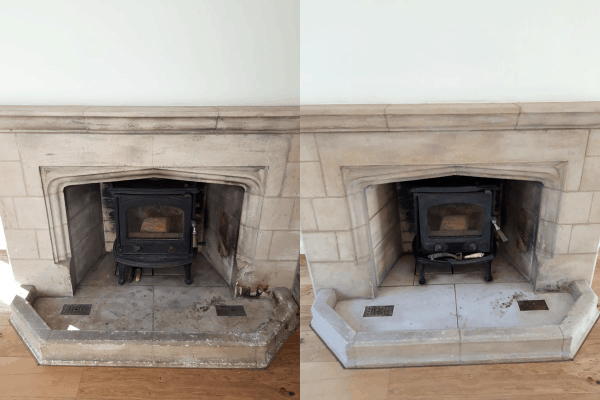 Stone Fireplace Clean and Seal in Birmingham West Midlands 07760775039